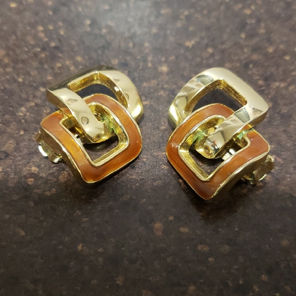 Vintage Earrings Clip on Rena Lange Made in France 80s Costume Jewellery Gifts
